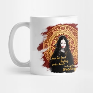 "I hear her heart beating loud as thunder, saw they stars crashing" | "China Girl" - David Bowie lyrics Mug